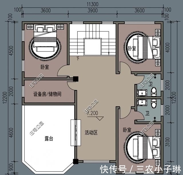进深|7套三层农村自建房,户型方正、经典,还不赶快收了