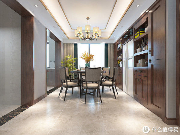 新中式风|长沙夫妻的266㎡新中式风装修火了，入户就足够惊艳，客厅韵味十足