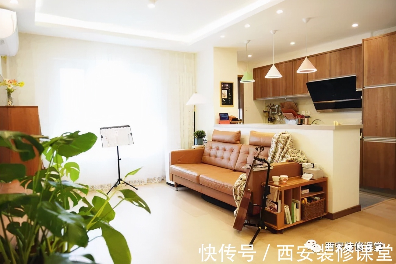 水吧台|85㎡两室新家,打造日式婚房