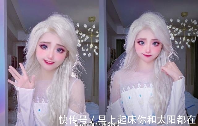 艾莎公主|小柔一人COS多名迪士尼公主,成功“突破”次元壁,比原版还逼真