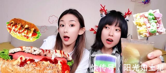 甜瓜|互为对方做饭挑战！软糖彩虹布丁VS巨型热狗，谁差点把气球当香肠！