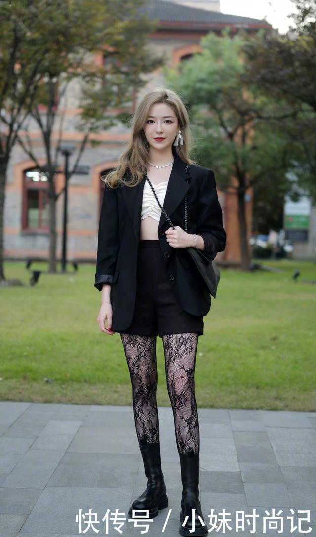 搭配|这个冬天, 黑色提花丝袜火了, 搭配冬装提升档次, 穿出时髦精效果