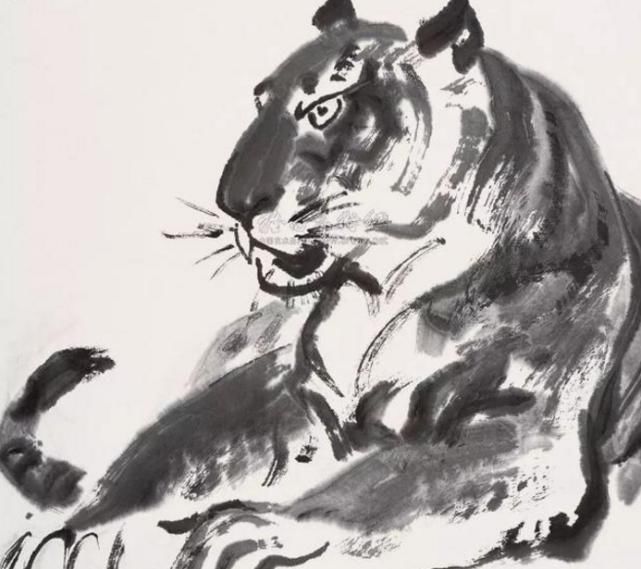 只老虎|他画一只瑟瑟发抖的老虎,却成千古名画放大20倍看看旁边是啥