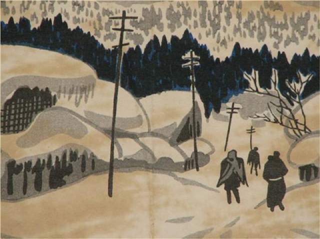 版画!日本近代版画大师斋藤清冬日雪景系列版画作品