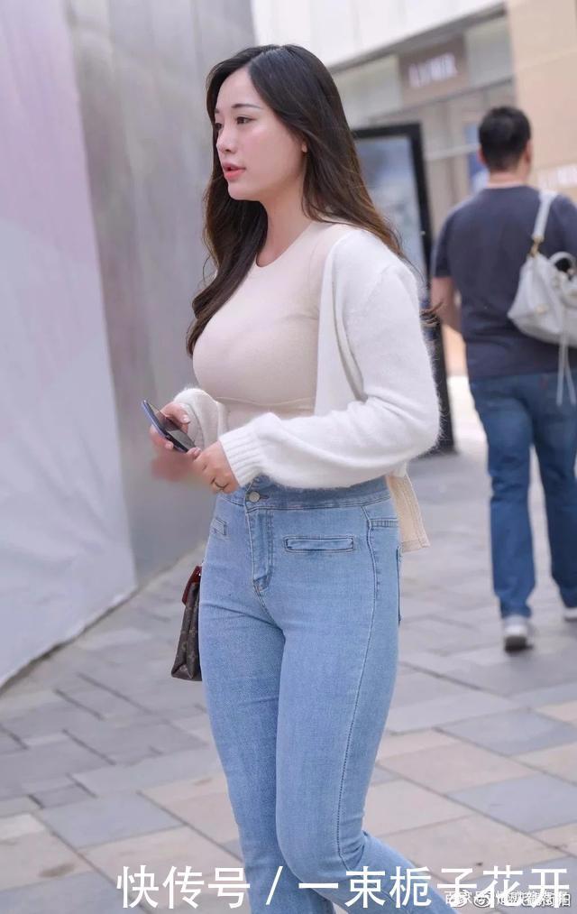 开衫|微胖身材适合怎么穿搭,白色开衫外套 , 搭配牛仔裤