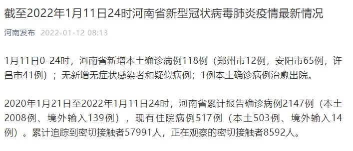 安阳|河南新增本土确诊病例118例 涉及郑州、安阳、许昌