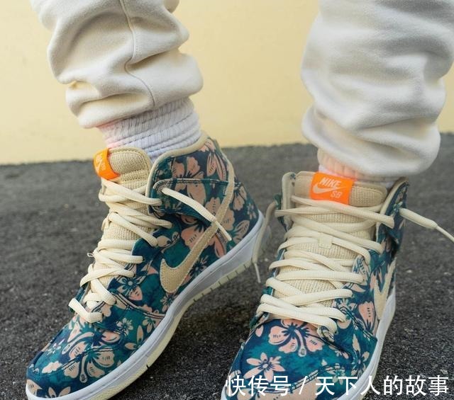 nike 骚气扎染!「夏威夷」Dunk SB Hi上脚首次释出!