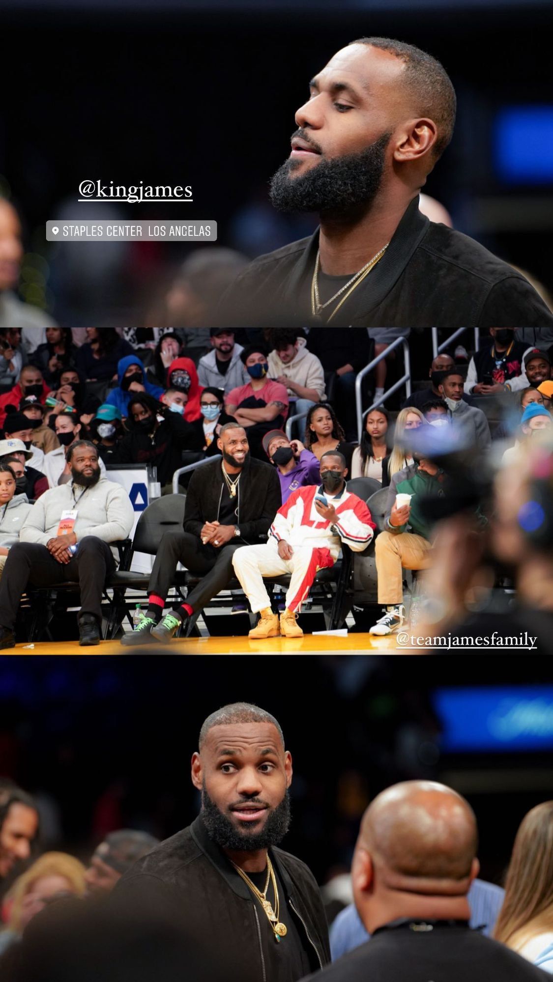 詹姆斯|父子籃球！媒體曬詹姆斯今日觀戰(zhàn)大兒子布朗尼比賽組圖