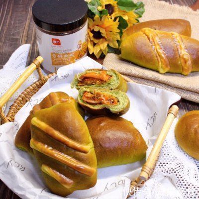 鸡排|#夏日开胃餐#抹茶鸡排肉松面包