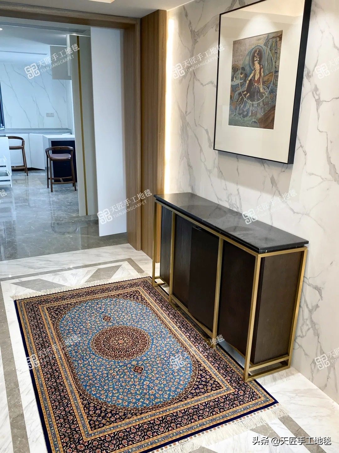 国风|寸土寸金，大气国风，这是天匠手工地毯铺过的最硬核豪宅