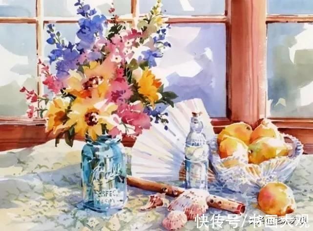 手绘#充满阳光的色彩温暖而亮丽|水彩手绘作品欣赏