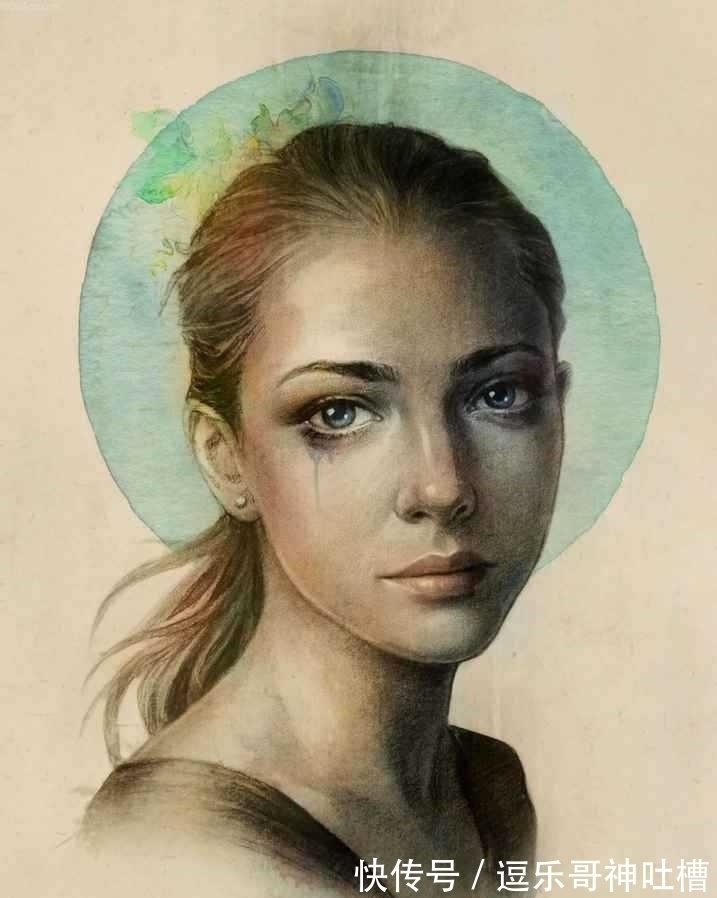 绘画本!想不到蜡笔头也能画出如此惊艳的作品——叙利亚画家汉拿的肖像画