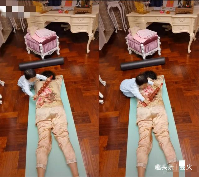 庭院|奥运冠军李晓霞带娃罕露面,豪宅庭院有池塘,家里餐厅大到能打球