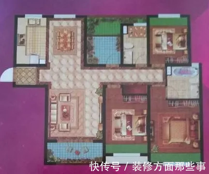 三居室|106平美式三居室,电视墙加了两个铁艺小隔板后变得超可爱