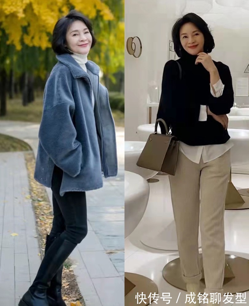 中年女人|中年女人冬装这样穿搭,优雅大气又有时尚感,保暖舒适还显年轻