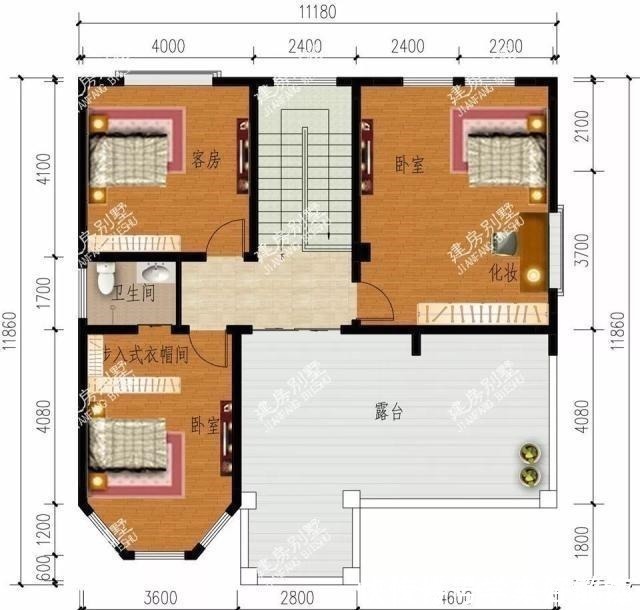 平面图|两栋进深尺寸相同的别墅，外观简约而大气，布局都不错！