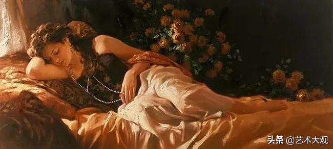 ri@西式风格淑女绘画——当代画家Richard S. Johnson人物油画欣赏