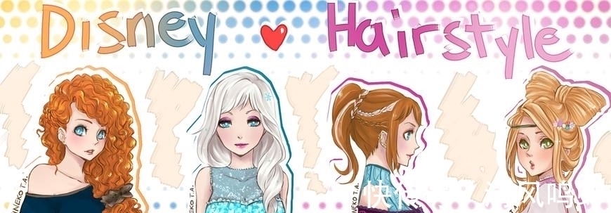 迪士尼公主&插画师将迪士尼公主绘成流行概念风格,使之充满少女活力