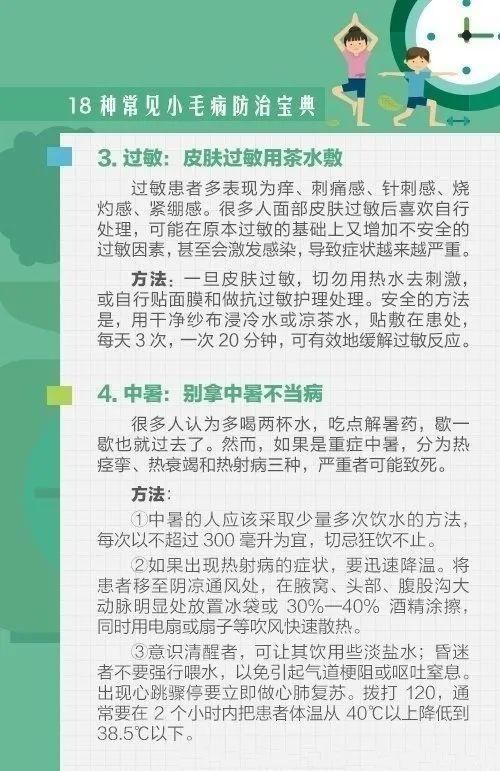 组图|人吃五谷杂粮难免会生病，一组图告诉你18种常见小毛病的解决方法