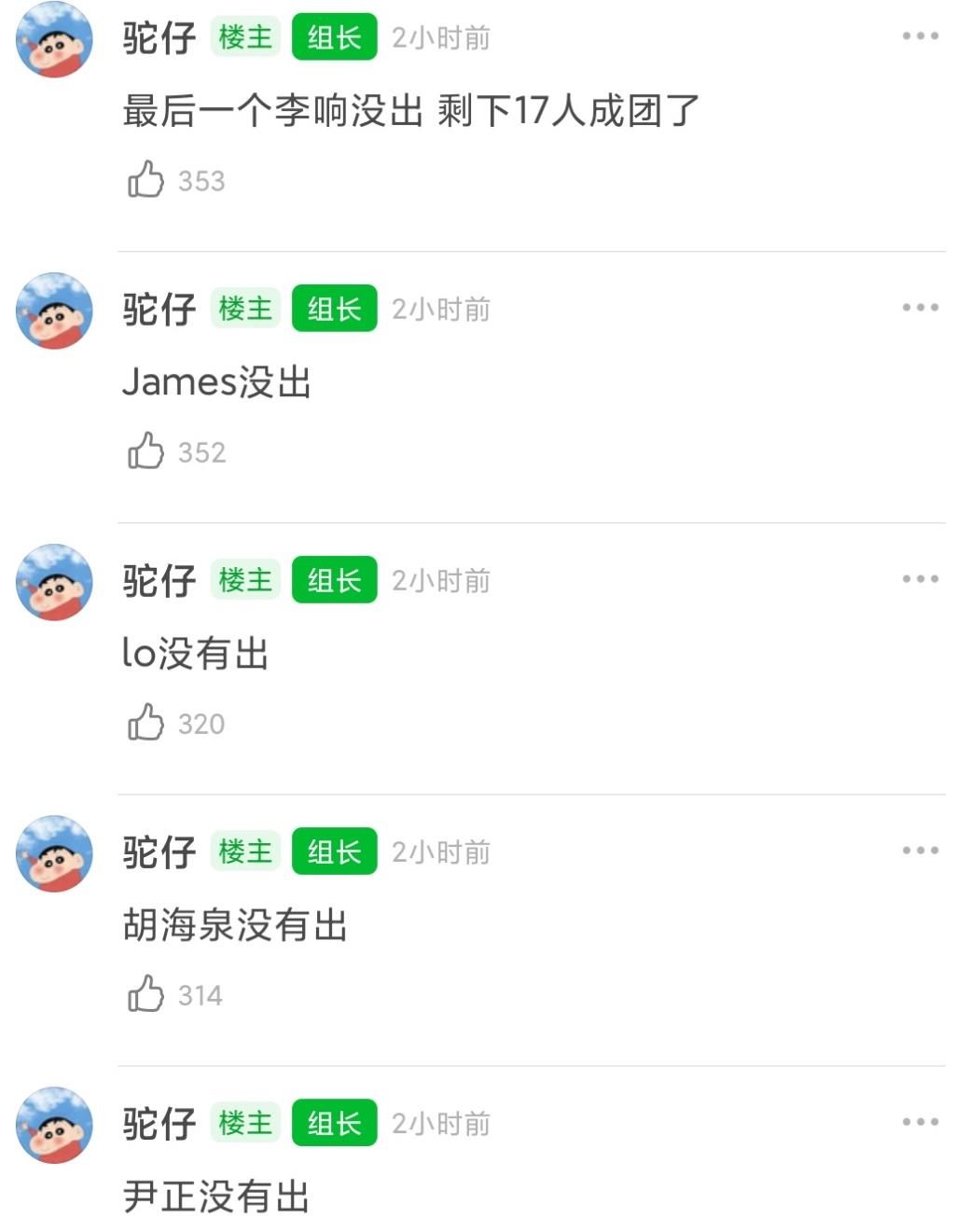 《哥哥》成团名单曝光，陈小春C位，白举纲逆袭成团，李响意难平