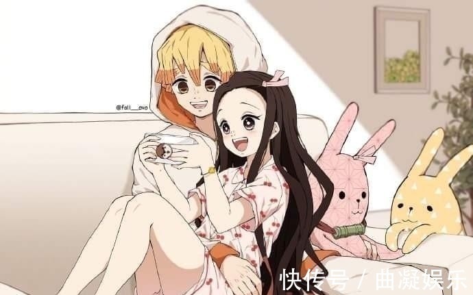 香奈|鬼灭之刃:善逸和祢豆子的婚纱照,祢豆子御姐范十足,善逸好臂力