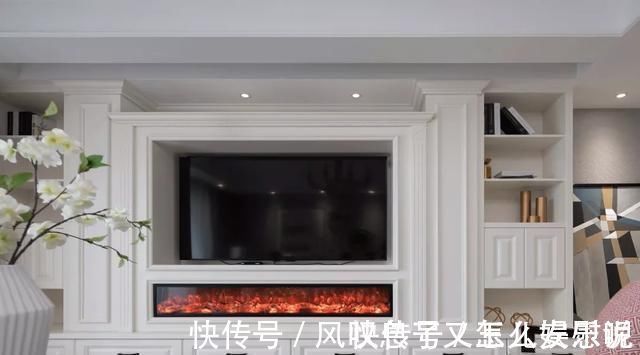 四居|153平轻奢浪漫美式四居,过道处设计了一排柜子,美观实用又大气