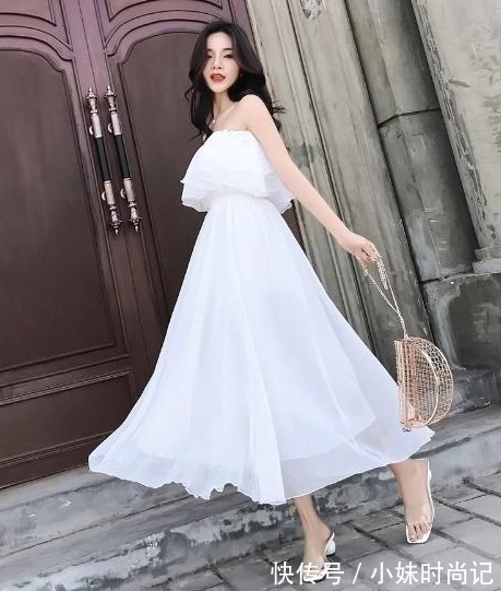 收腰|时尚穿搭,一字肩尽显收腰显瘦