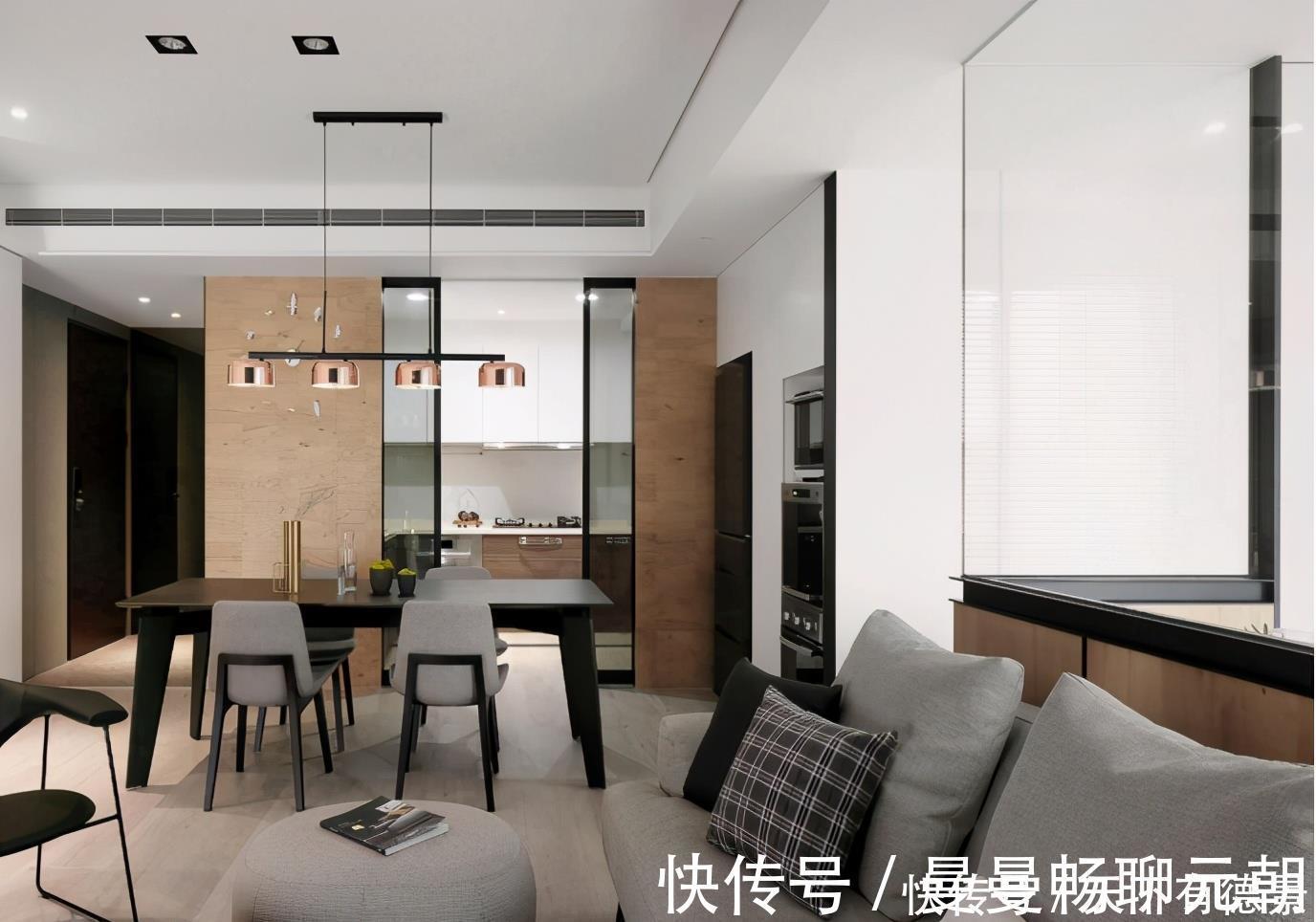 搭配|现代标准空间，灰度空间搭配清玻墙面，令人意犹未竟的性冷淡风