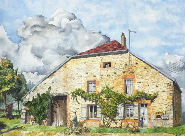 水彩&颇有想象力的插画:童话故事般的建筑水彩