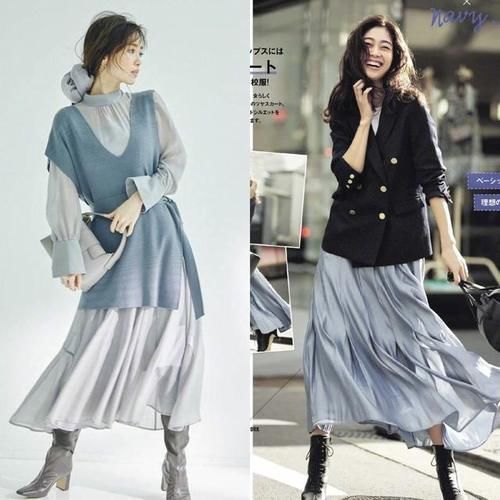 配色 秋天要多穿“灰蓝色”,6个配色方案,把它的“优雅气质”穿出来