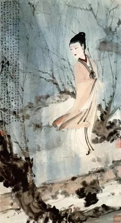 兰亭修禊图|傅抱石如何用笔下的“勾魂三绝”画活历史仕女画的？