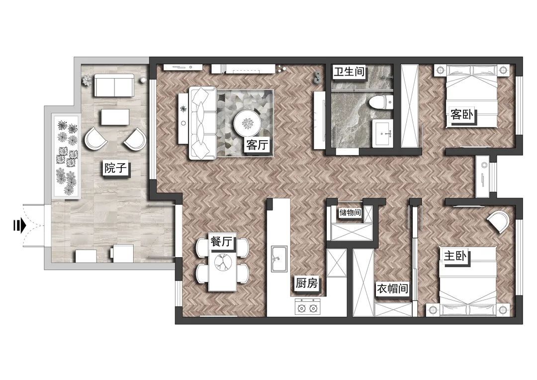 女友|110㎡现代简约，他买带院子的房子，跟女友求婚，浪漫令人羡慕