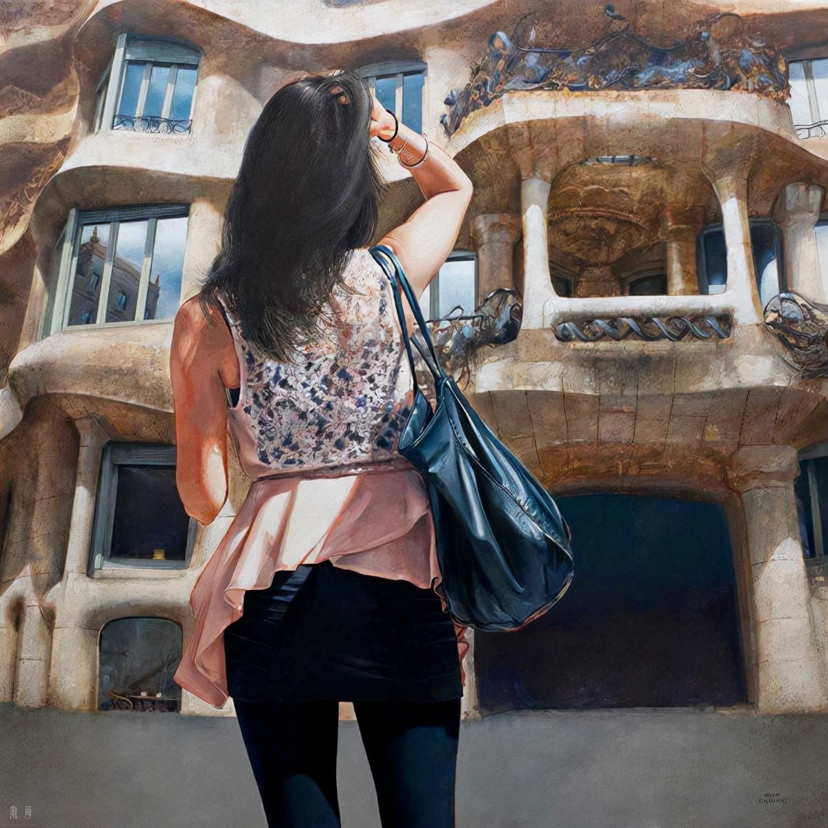 写实#城市街道人物油画:西班牙青年画家Marc Figueras的写实油画