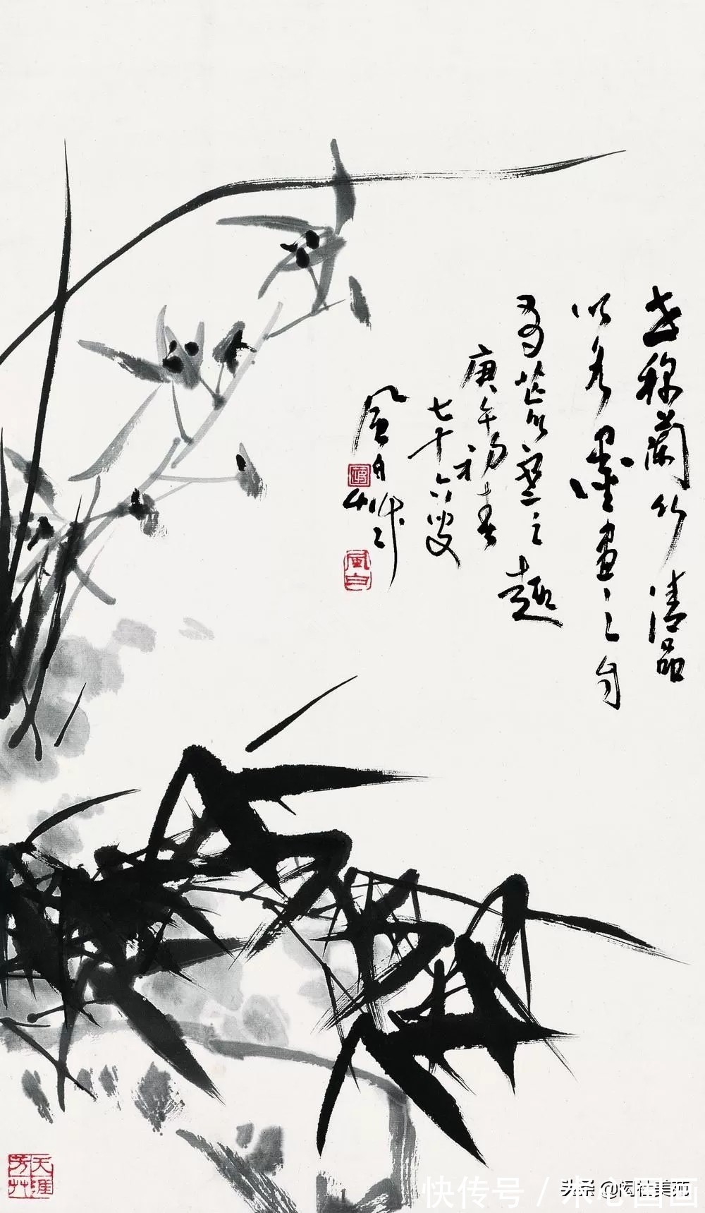 兰竹图$蒋凤白先生笔下的兰竹图:画竹凛劲节 画兰挹清芬