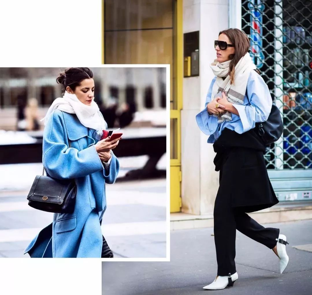 黑色 围巾别再绕脖子系啦,今年最流行的系法是这种!保暖又时髦!