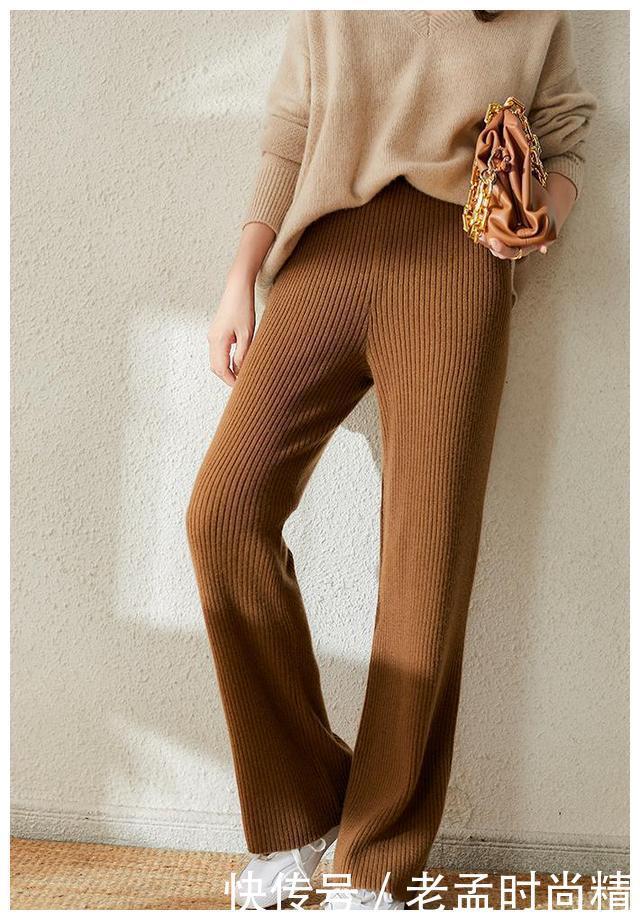 针织|新出一种女裤, 叫“羊毛针织裤”, 保暖又舒适, 时髦还高级