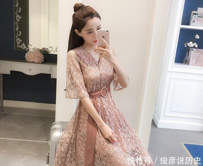 收腰的版型|女神们都钟爱的蕾丝连衣裙,性感妩媚,妖娆动人