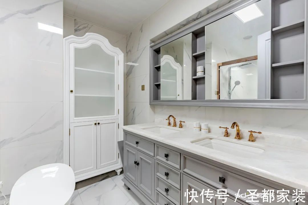 家居|206㎡大户型装修案例:超大横厅+衣帽间+景观阳台,神仙配色 心动