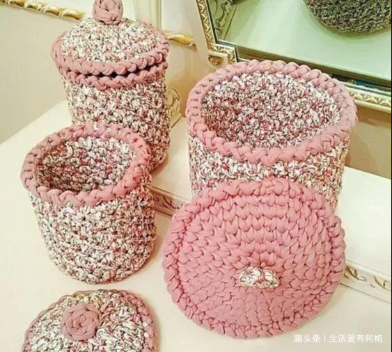 布条这样钩织，快速变收纳筐，放家里不好用吗DIY编织附教程