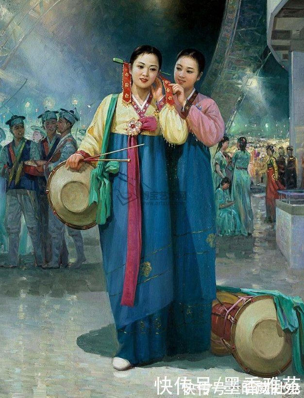 芭蕾舞者&从朝鲜精美油画,欣赏美丽的朝鲜姑娘