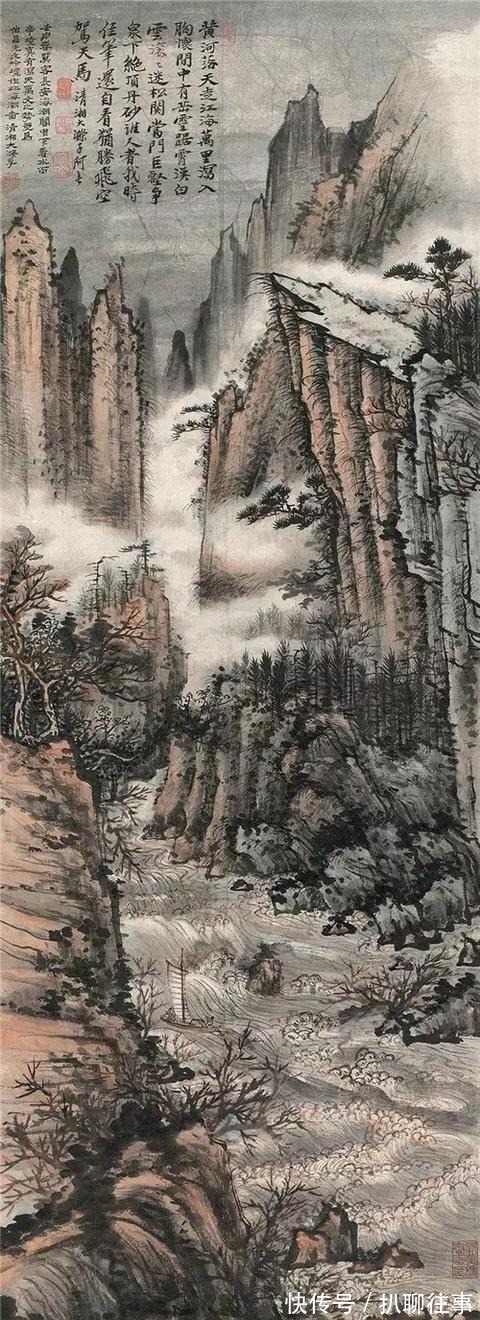 水墨纸本|清初四大画僧笔下的意境山水，不只是养眼