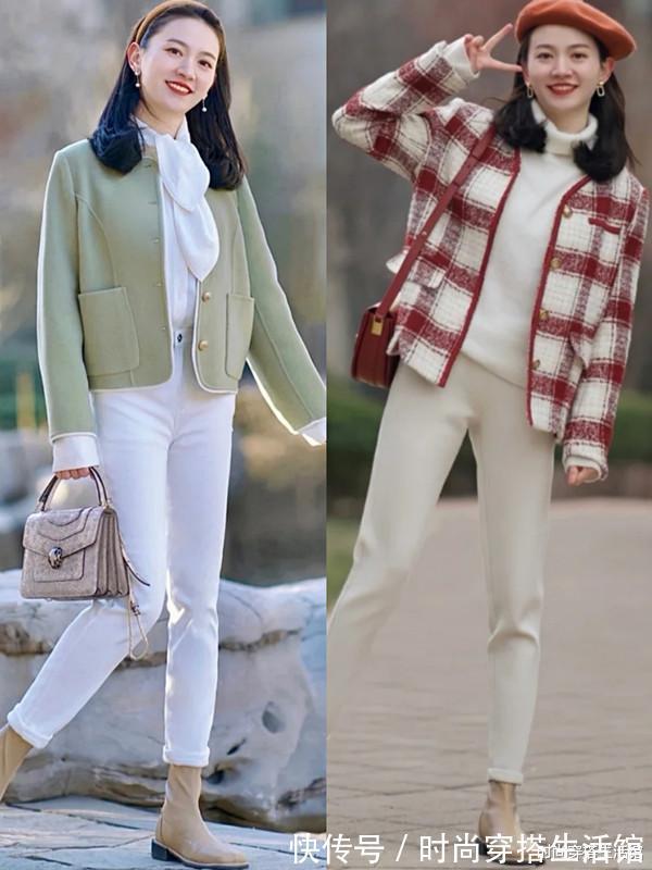 街拍|冬末初春白裤子怎么穿?掌握这3个穿搭要点,普通人穿上也好看