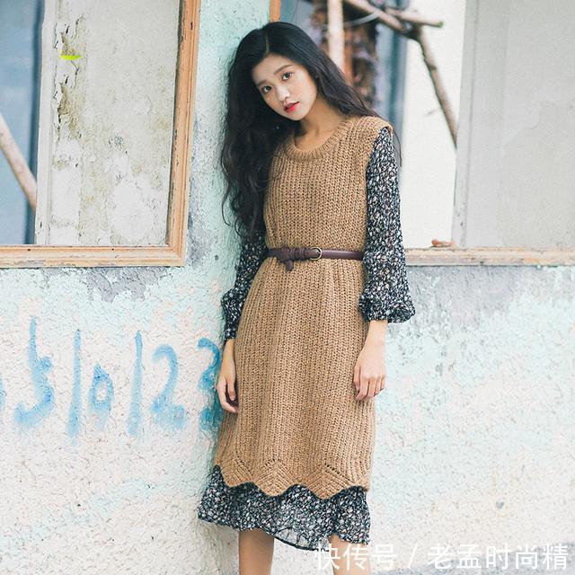 针织连衣裙 过膝超长毛衣裙,藏在大衣里优雅时髦还温暖