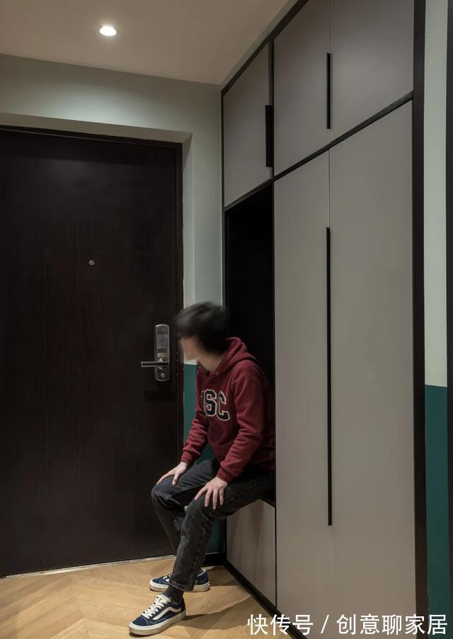 墨绿色|打造的100㎡甜蜜婚房:折叠窗+复古墨绿色,高级有质感