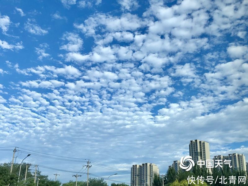 北京|头看！北京天空颜值超高 蓝天悠悠白云朵朵