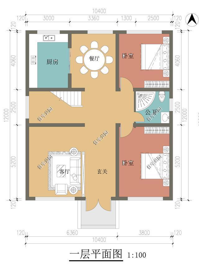 盖房|农村盖房，有个露台就是实用，10×12米带大露台户型分享