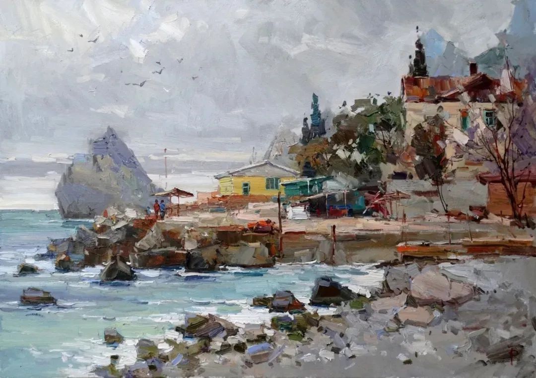 露台&不起眼的房子、简单的露台、普通的小路 他都画得如此出彩！