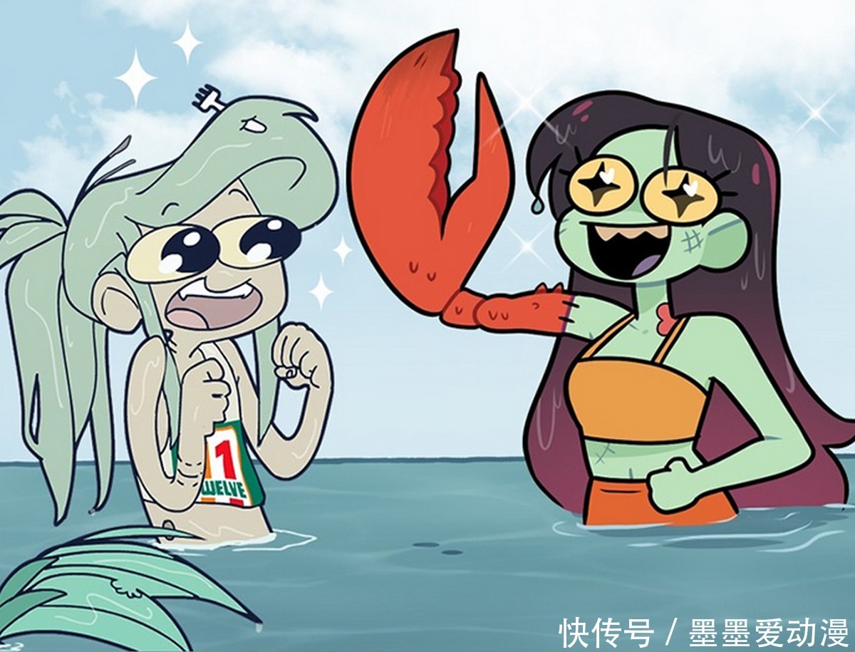 搞笑：小美人鱼海里捡到的蟹钳，却是僵尸女孩的新假肢