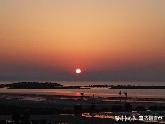 中年|情报站｜夕阳染红了烟台的海边，余晖布满海面惊艳游人