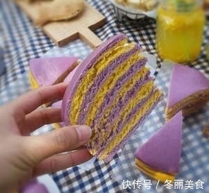 3个紫薯,1块南瓜,不用揉面,简单搅一搅,做层层松软的发糕